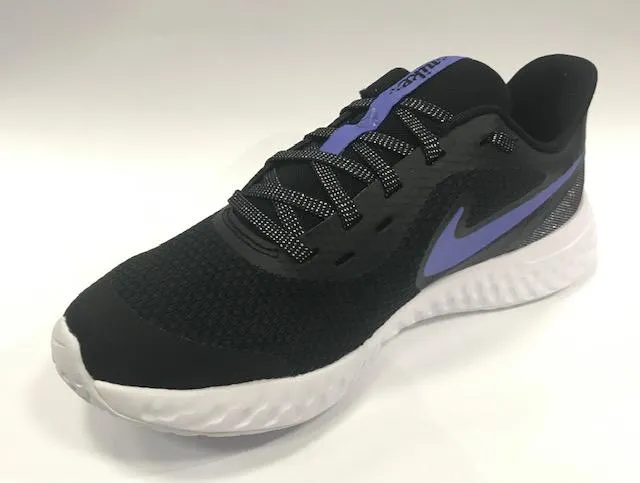 Compression Molded Heel Cup Step Stability Nike scarpa da corsa da ragazza Revolution 5 Glitter GS CD6840 041 nero