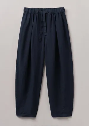 Minako Garment Dyed Linen Pants | Midnight Sleek and Soft