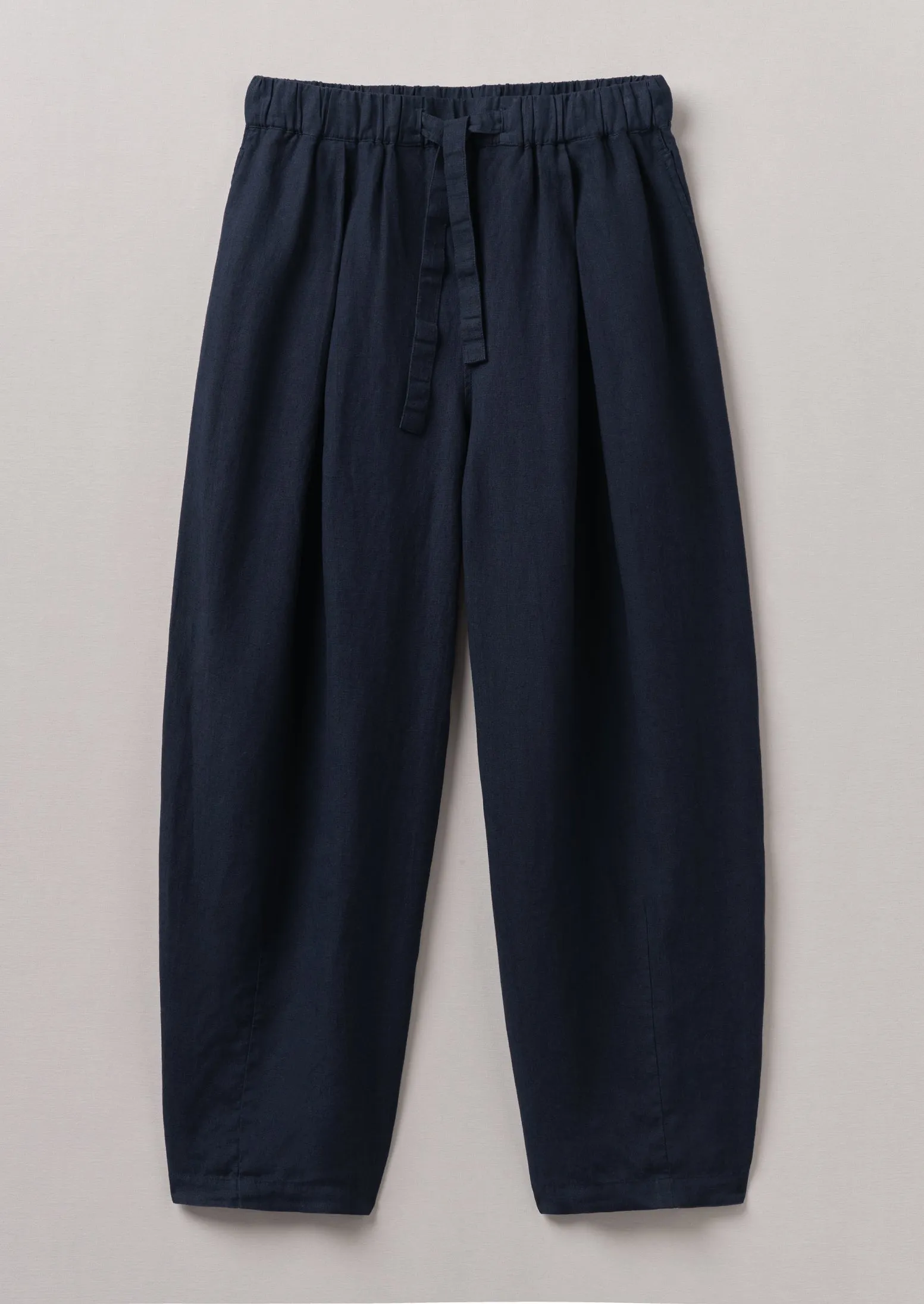 Minako Garment Dyed Linen Pants | Midnight Sleek and Soft