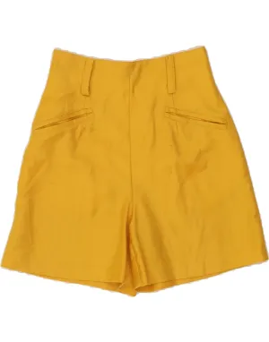 VINTAGE Womens High Waist Casual Shorts Small W26  Yellow Mid - rise