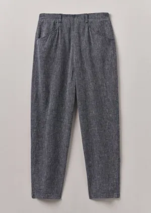 Flexible Performance Wear Alix Etched Linen Cotton Pants | Blue Melange