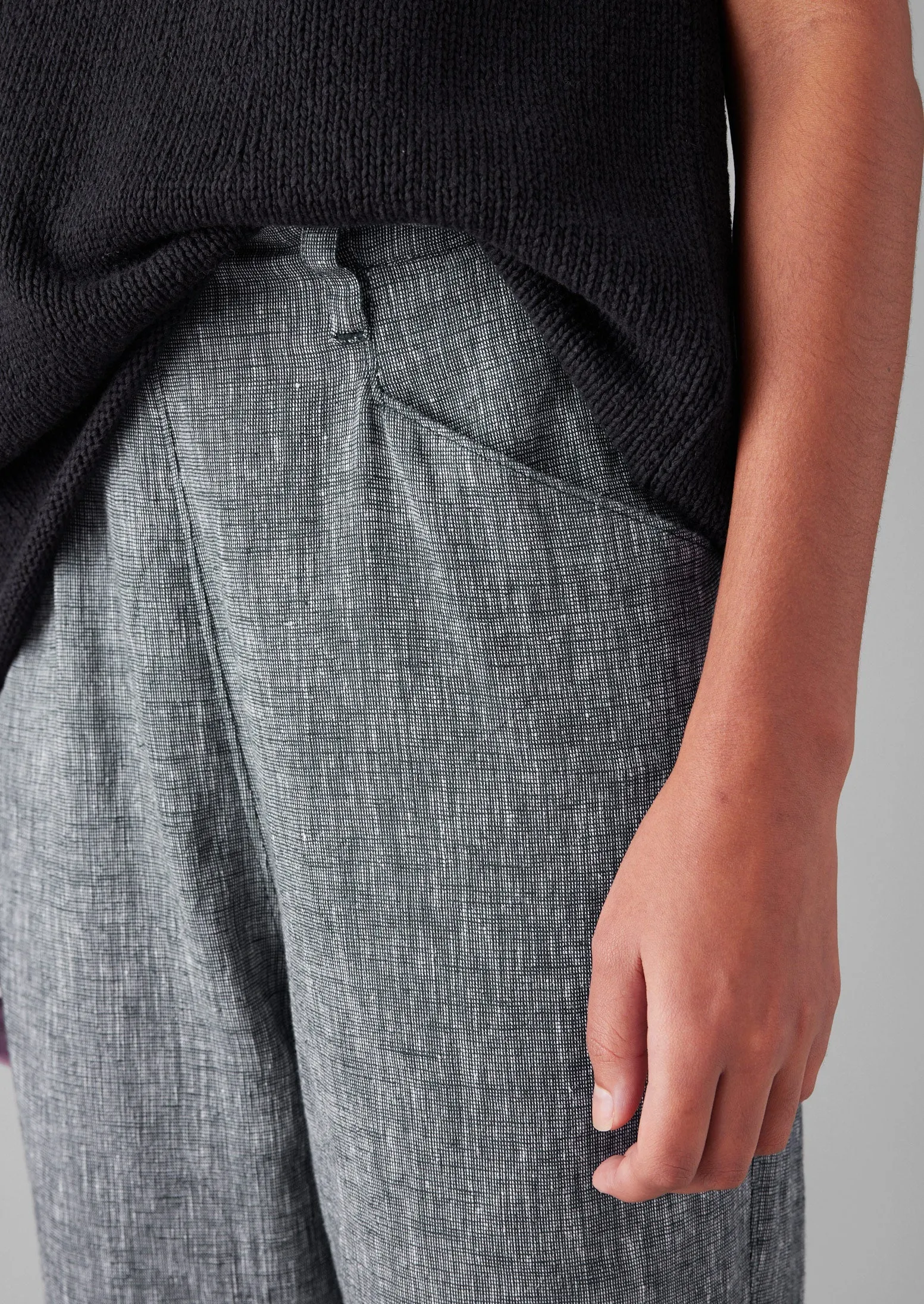 Alix Etched Linen Cotton Pants | Blue Melange Multi Use Reversible design