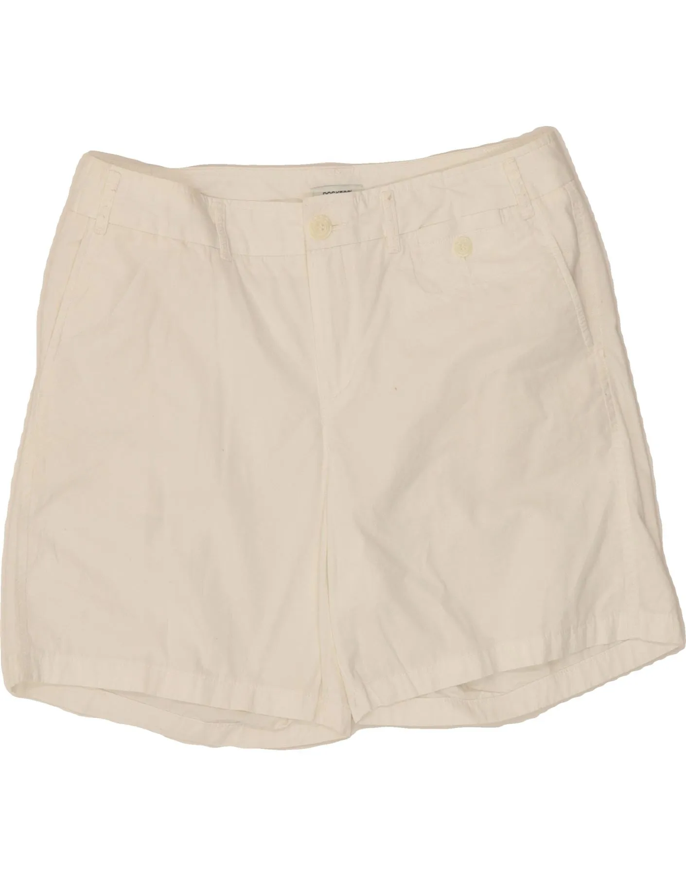 Quick Access Zip Pockets DOCKERS Womens Chino Shorts US 10 Large W32  White Cotton
