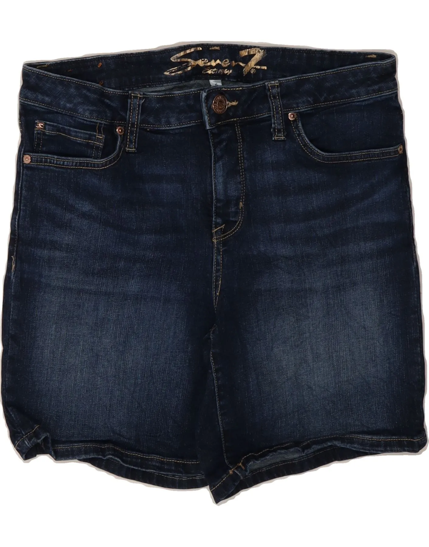 Quick Dry Material Classic Cut SEVEN 7 Womens Denim Shorts US 6 Medium W32 Navy Blue Cotton