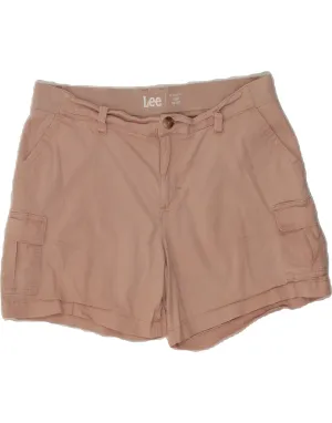 summer shorts Flexible Side Panels LEE Womens Mid Rise Regular Fit Cargo Shorts W36 XL Pink Cotton