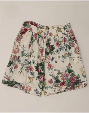 VINTAGE Womens High Waist Chino Shorts IT 46 Large W28 Off White Floral budget-friendly