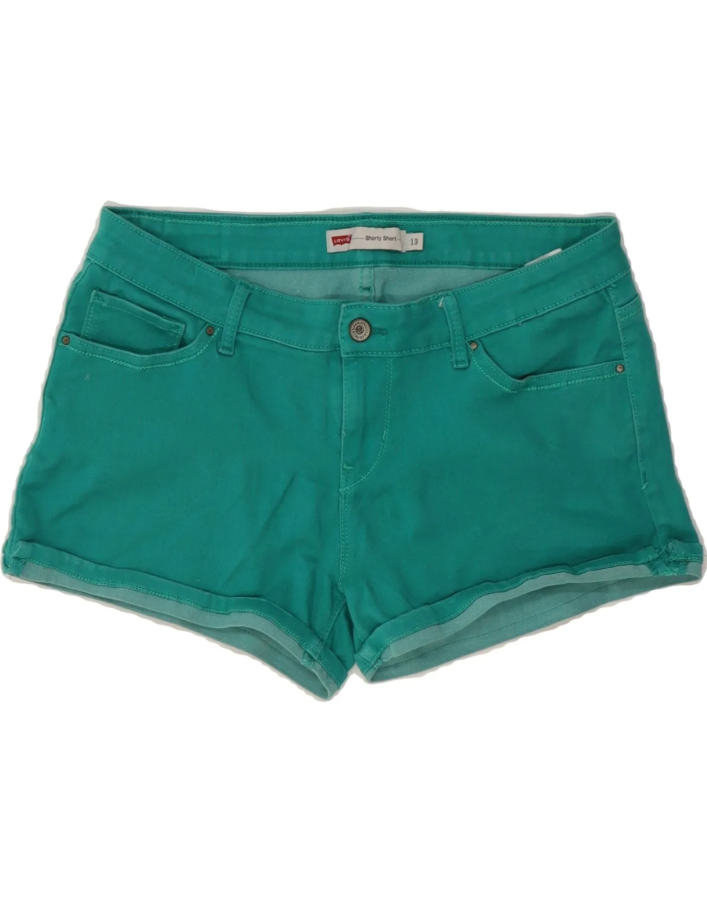 Formal Occasion Body Flex LEVI'S Womens Shorty Denim Shorts US 13 Large W32 Green Cotton