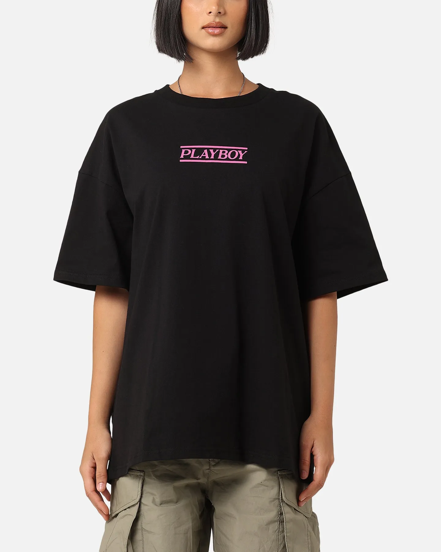 Active Style Beachwear Playboy The Kiss T-Shirt Black/Pink