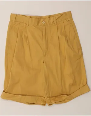 VINTAGE Womens Pegged Casual Shorts IT 46 Large W32 Yellow Cotton Heels