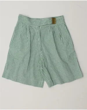 BELFE & BELFE Womens Pegged Casual Shorts UK 14 Medium W28 Green Gingham Durable Feel Beach-Ready Look