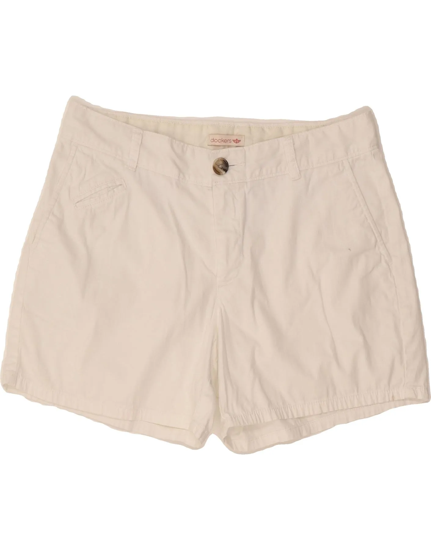 DOCKERS Womens Chino Shorts US 6 Medium W32 White Cotton Zero Irritation Tags