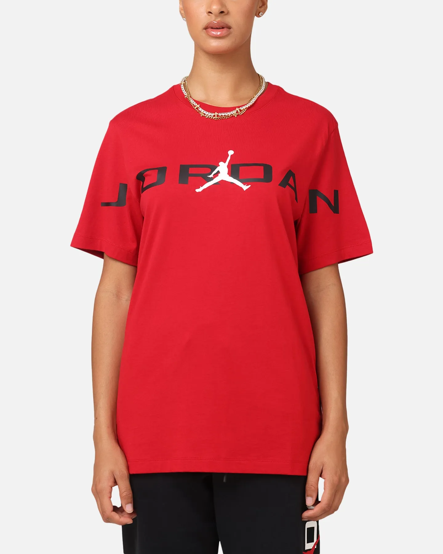 Jordan Air Stretch Crewneck T-Shirt Gym Red/Black/White Fit For Movement