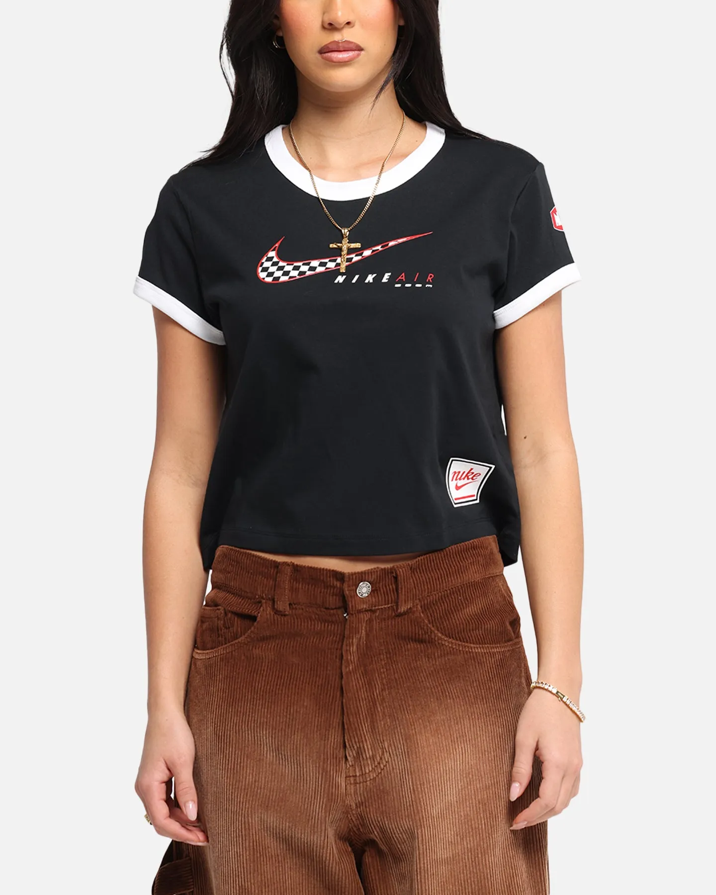 Nike Women's Sportswear Club Moto T-Shirt Black Trendy popularity