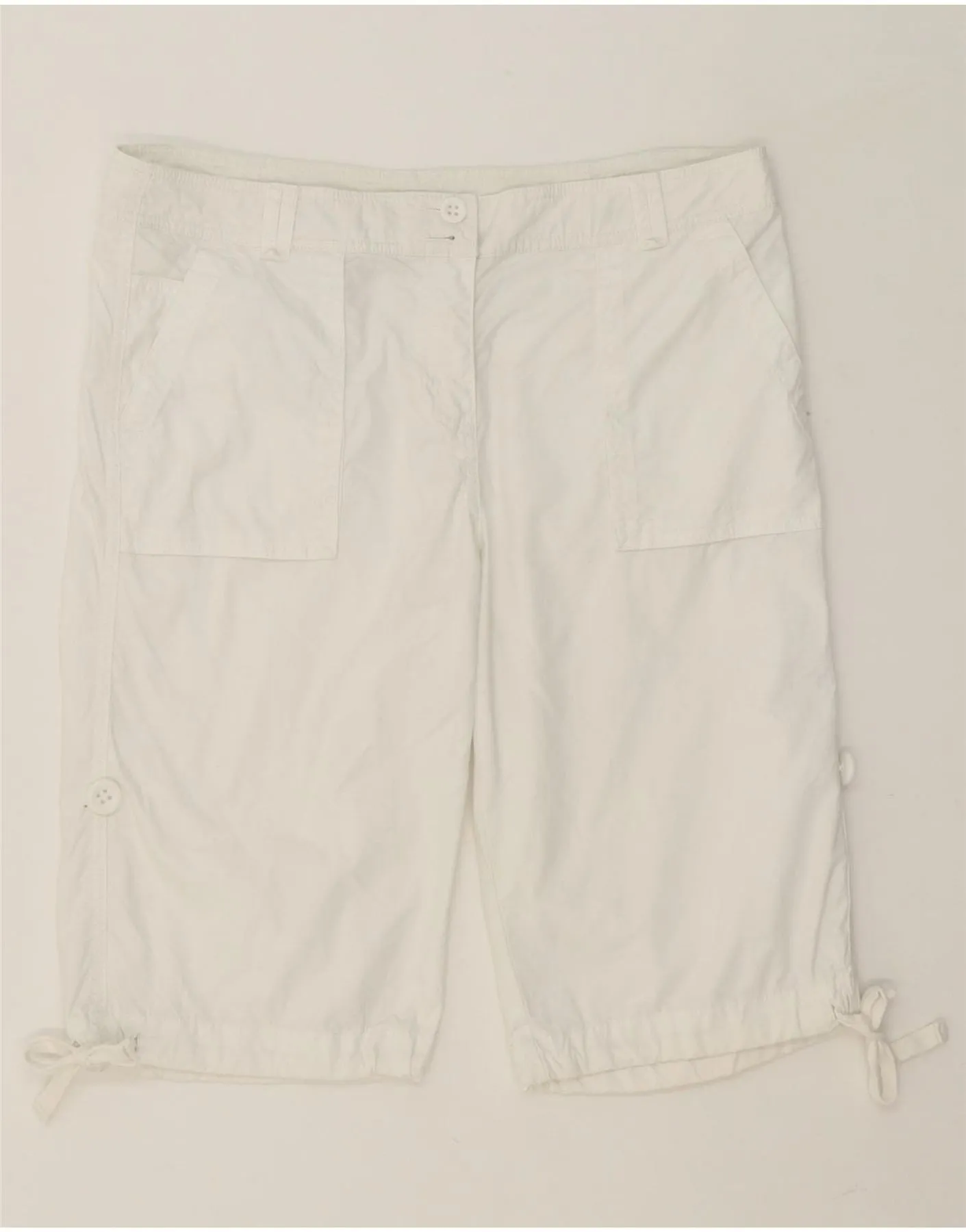 BENETTON Womens Bermuda Shorts IT 44 Medium W34 White Cotton Beach Bound