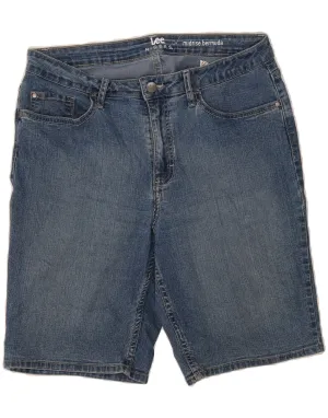 Fitness Enthusiast Wrinkle Resistant Material LEE Womens Riders Mid Rise Bermuda Denim Shorts US 12 Large W32 Blue