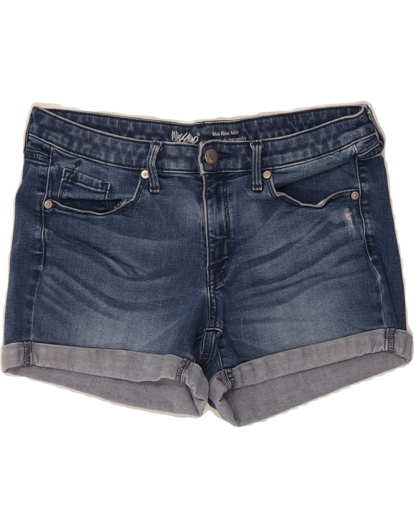 MOSSIMO Womens Mid Rise Denim Shorts US 8 Medium W34  Blue Cotton Basketball shorts Breathable wear