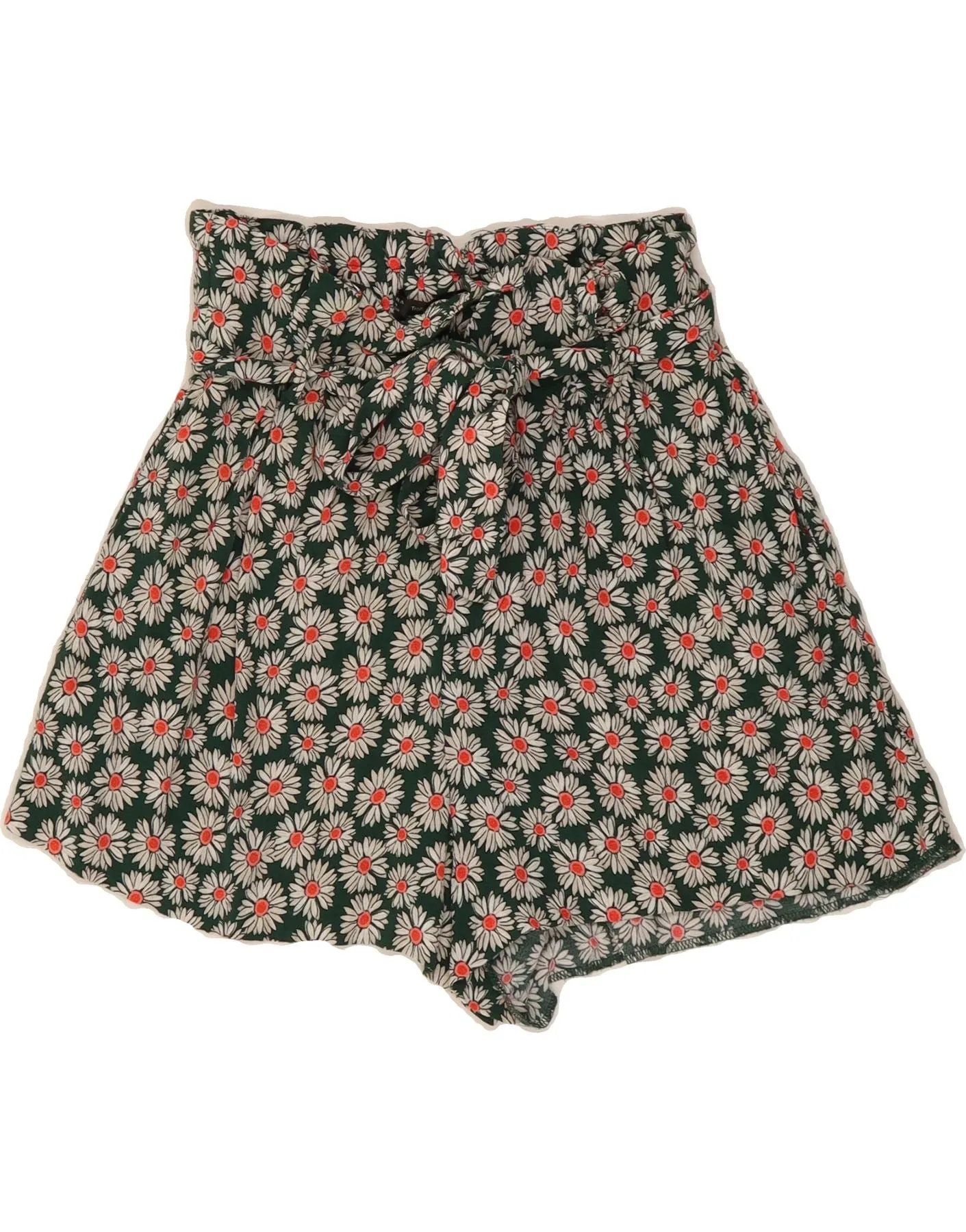 Quick Fit Wear ZARA Womens Casual Shorts XS W24 Green Floral Viscose