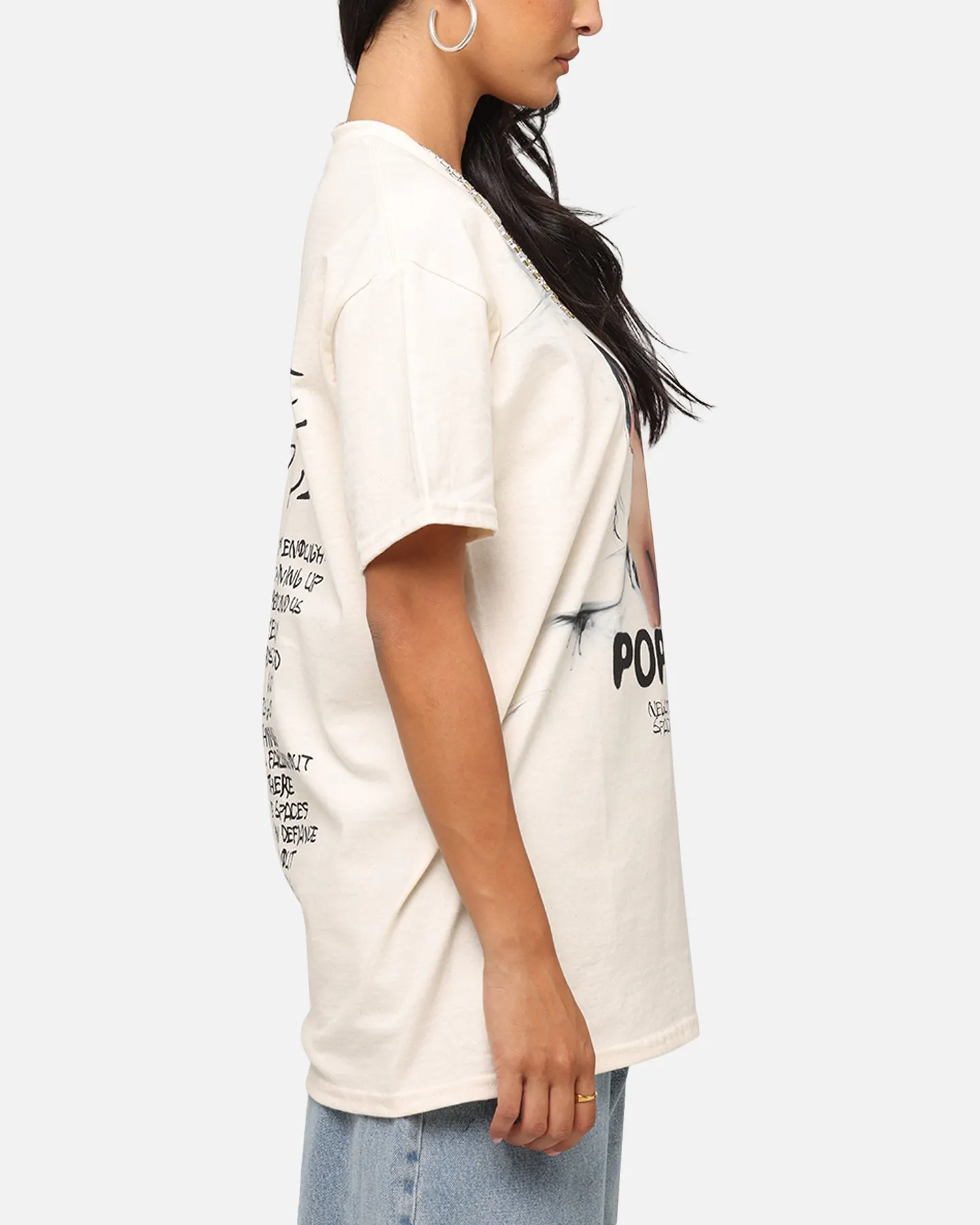 Poppy Negative Spaces Track T-Shirt Off White Relax Trend