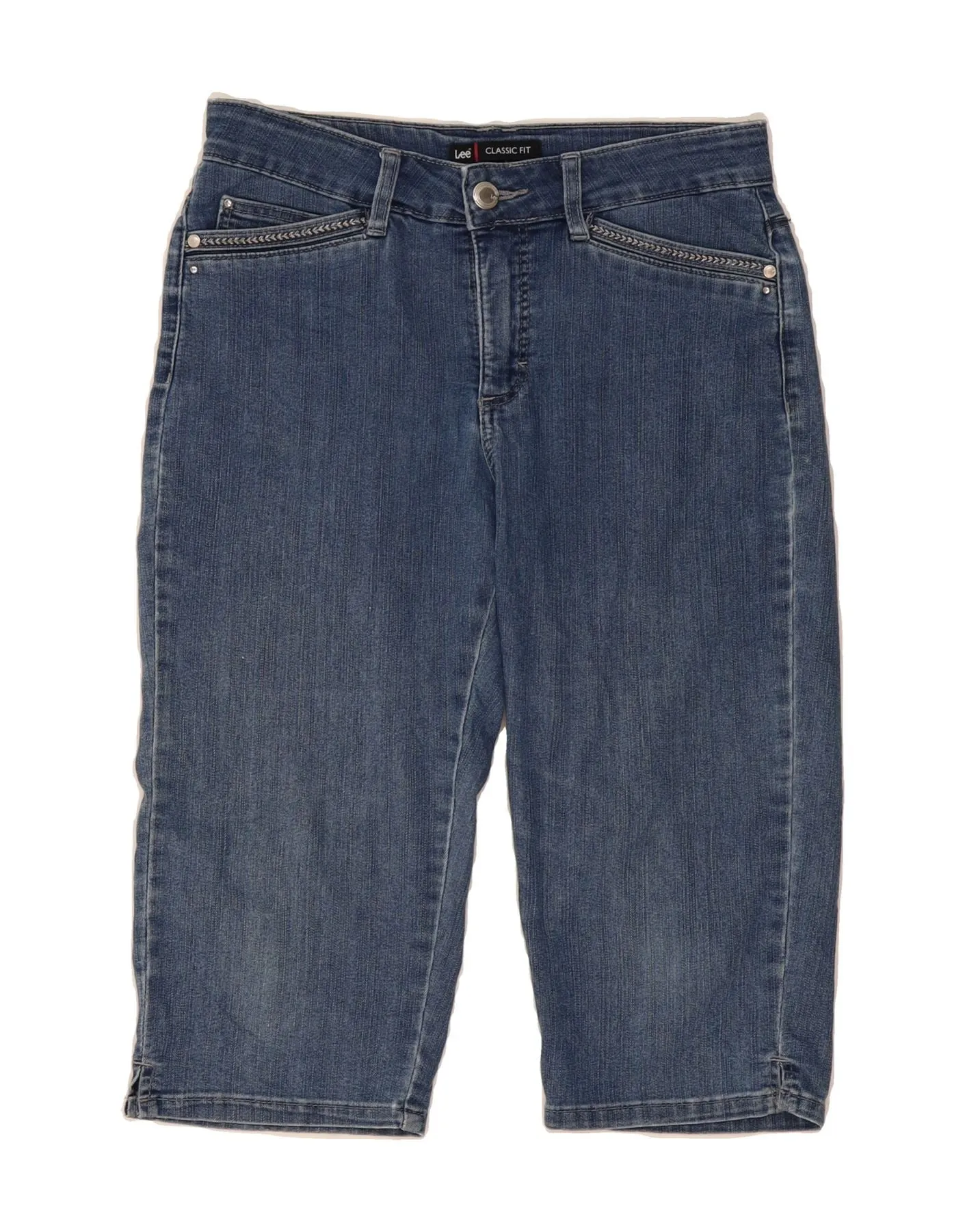 easy-care item Abrasion Resistant Hem LEE Womens Classic Fit Denim Shorts US 6 Medium W30 Blue Cotton
