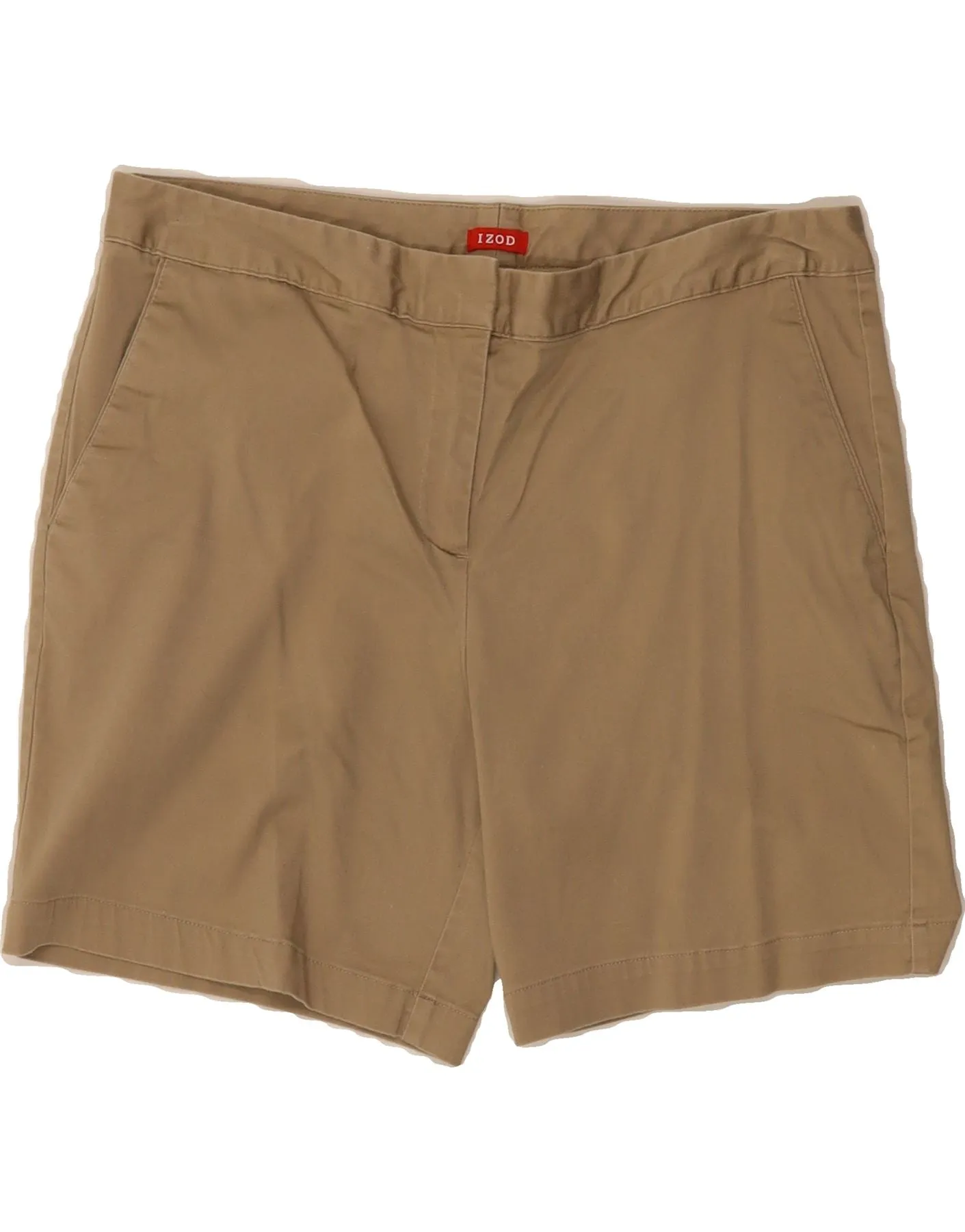 IZOD Womens Chino Shorts US 12 Large W32  Beige Cotton NonSlipGrip