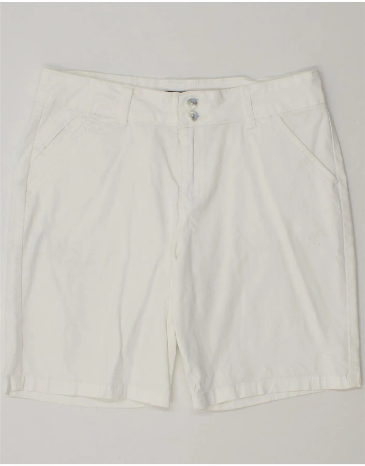 Seamless Waistband Tailored Fit LEE Womens Straight Fit Chino Shorts US 12 Large W32  White Cotton