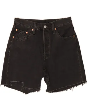 LEVI'S Womens Distressed Denim Shorts W28 Medium Black Cotton kids