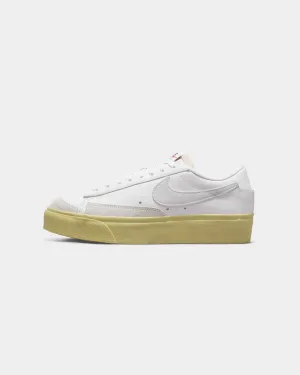 Active Day Matte Base Nike Women's Blazer Low Platform Shoes White/White-Lemon