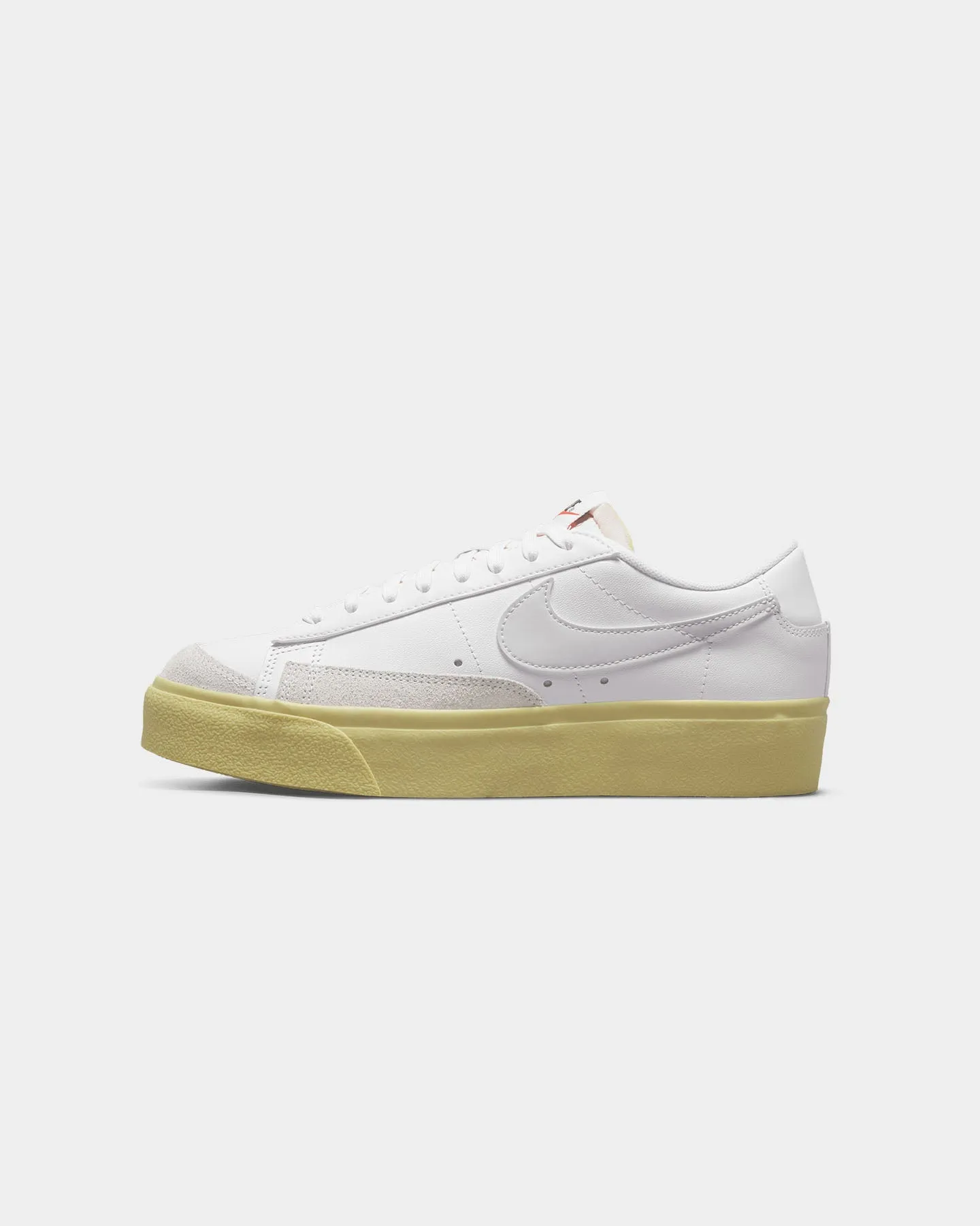 Active Day Matte Base Nike Women's Blazer Low Platform Shoes White/White-Lemon