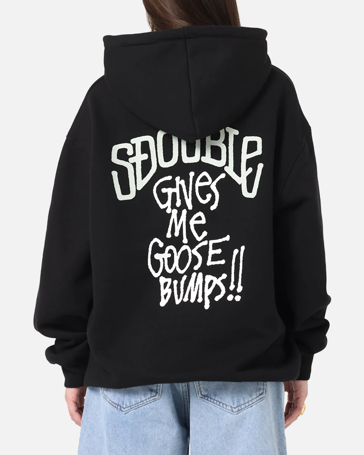 Four Way Stretch Material Tear Resistant Stitching S Double Goosebumps Hoodie Washed Black