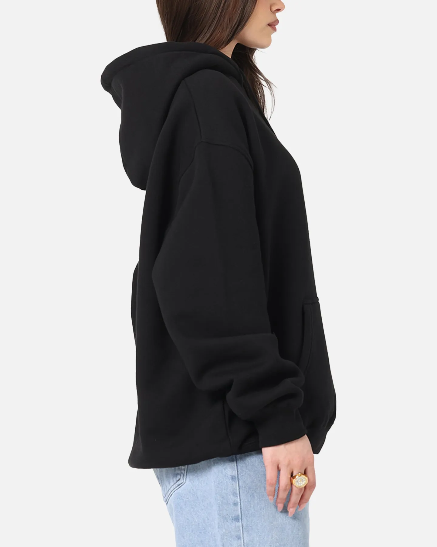 S Double Goosebumps Hoodie Washed Black Stylish Details