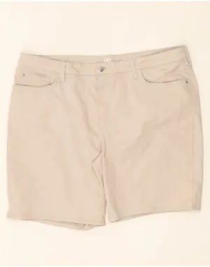 LEE Womens Riders Mid Rise Bermuda Shorts US 22 3XL W42 Beige Cotton Flexible Layer QuickAccessPockets