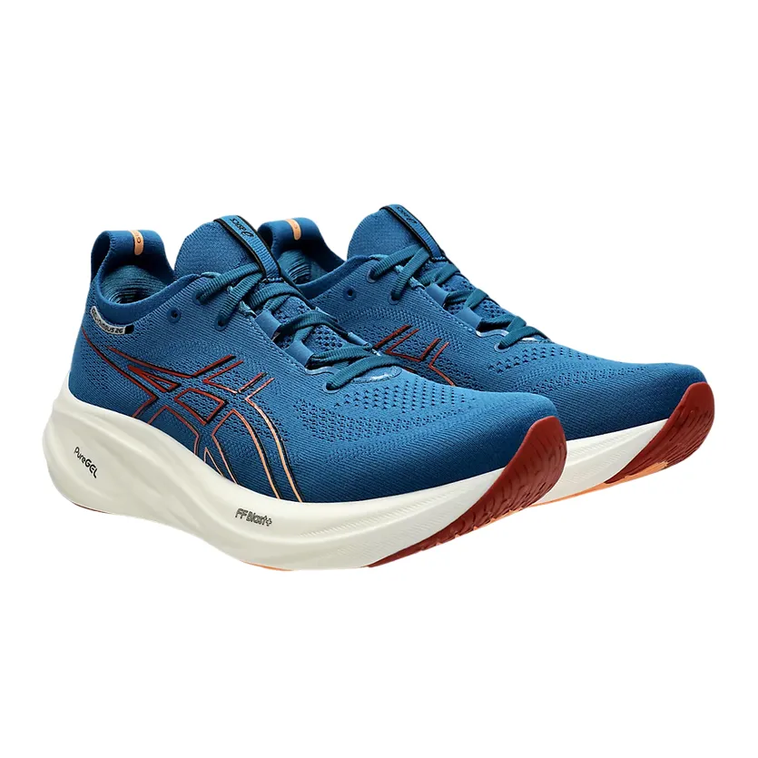 Asics scarpa da corsa da uomo Gel Nimbus 26 1011B794-404 blu-arancio Adaptable to different foot shapes