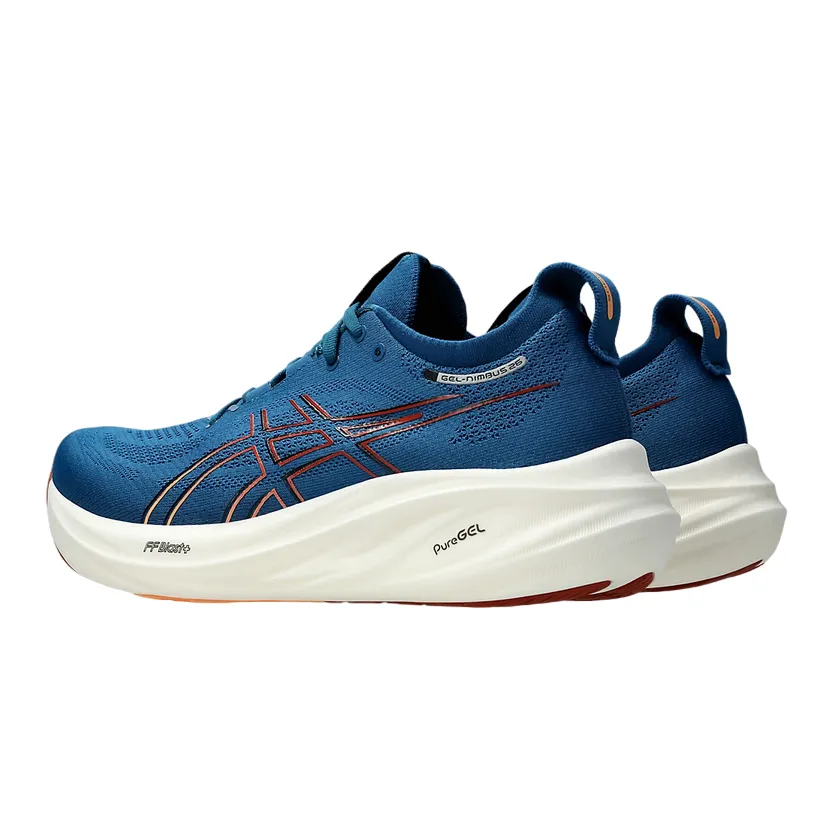 antimicrobial upper shoes incline running shoes Asics scarpa da corsa da uomo Gel Nimbus 26 1011B794-404 blu-arancio