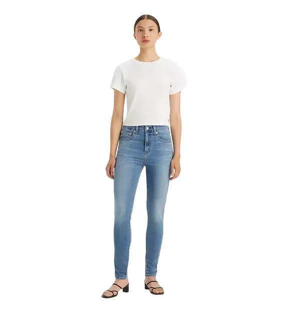 Utility Basic Cozy Vibe Levi's pantalone jeans da donna a vita alta 721 High Rise Skinny blu chiaro