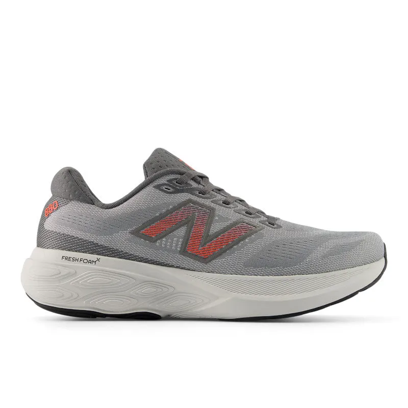 Fresh Foam X 880v15 - Slate Grey with Reflection and Urgent Red - Men's Stretch Collar