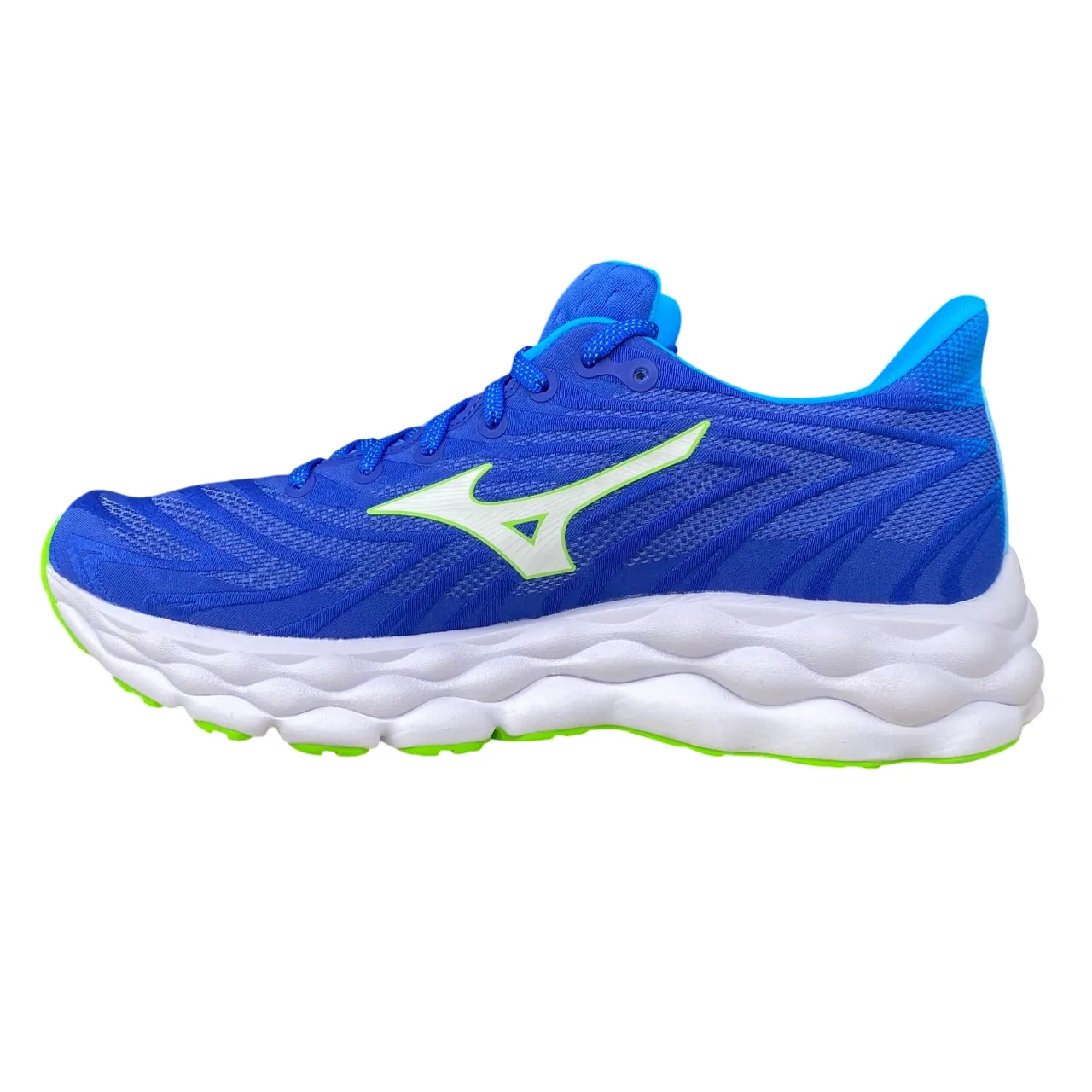 Aerobic Support running in park Mizuno scarpa da corsa da uomo Wave Sky 8 J1GC240253 blu-bianco
