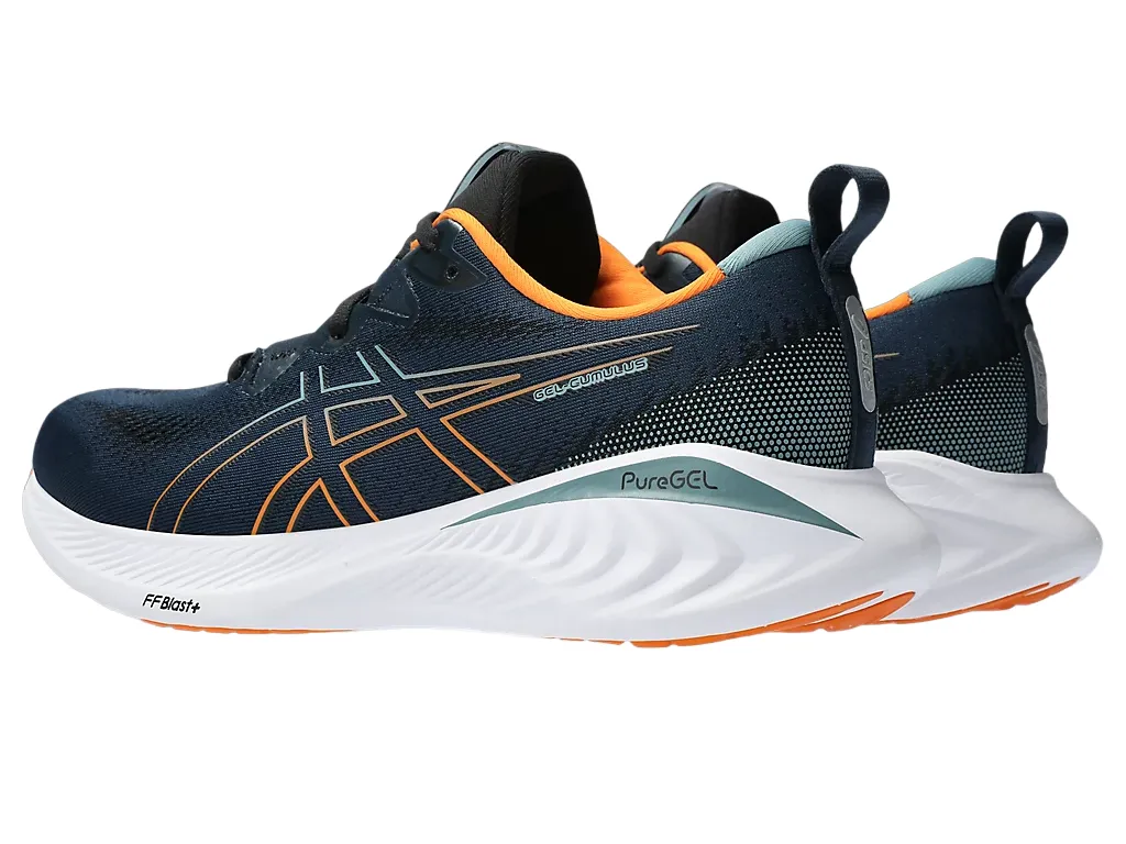 Quality Wide Fit Option Asics scarpa da corsa da uomo Gel Cumulus 25 1011B621-407 blu arancione