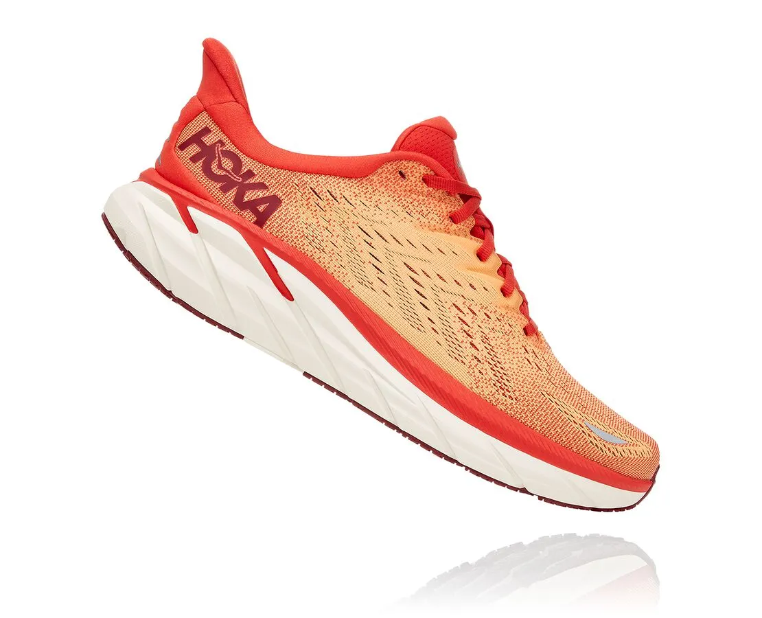 Stability Ride Hoka One One scarpa da corsa da uomo Clifton 8 1119393/FBOR rosso arancio