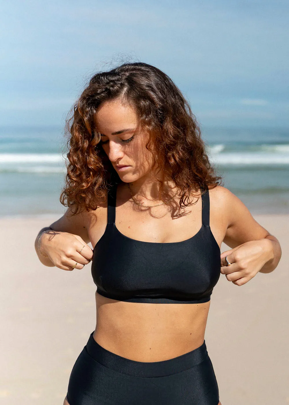 Black Crop Top Anti Chafing Design Honeymoon Essential