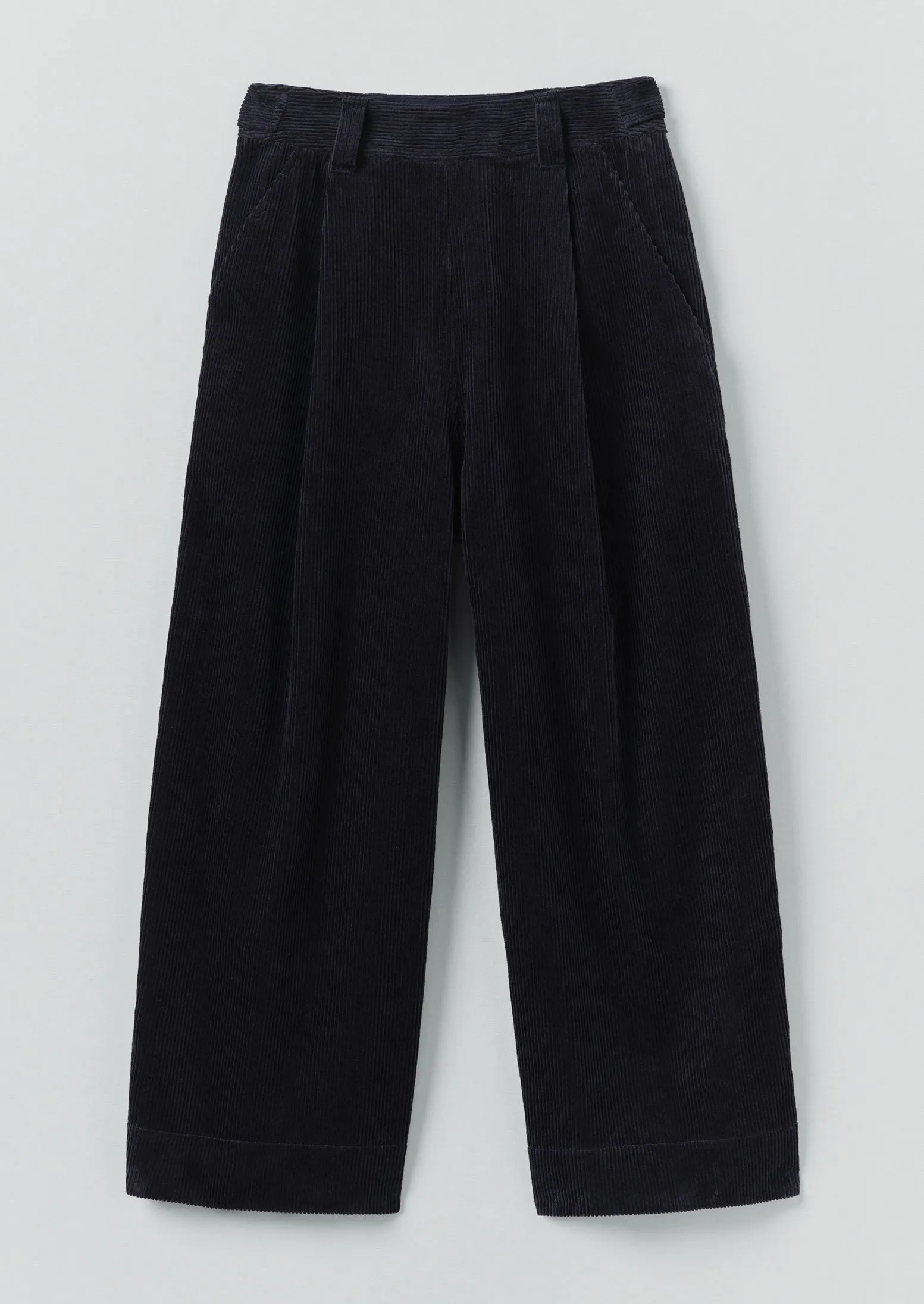 Quick Flex Breathable mesh Organic Cord Pleat Front Pants | Midnight