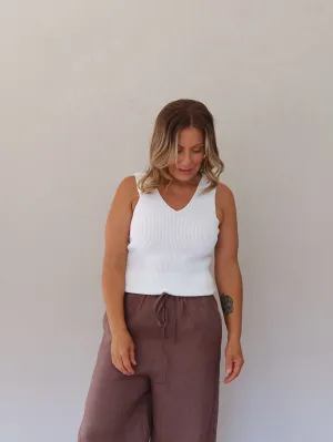 Amina Tank- White High - end Finish - smooth