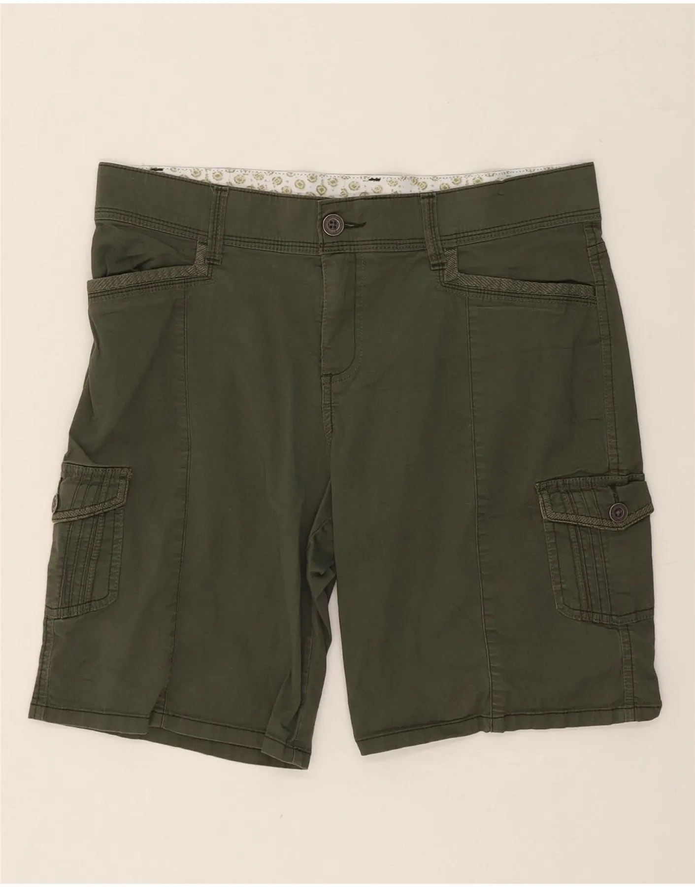 Movement Ready Urban Flex LEE Womens Cargo Shorts US 12 Large W34 Green Cotton