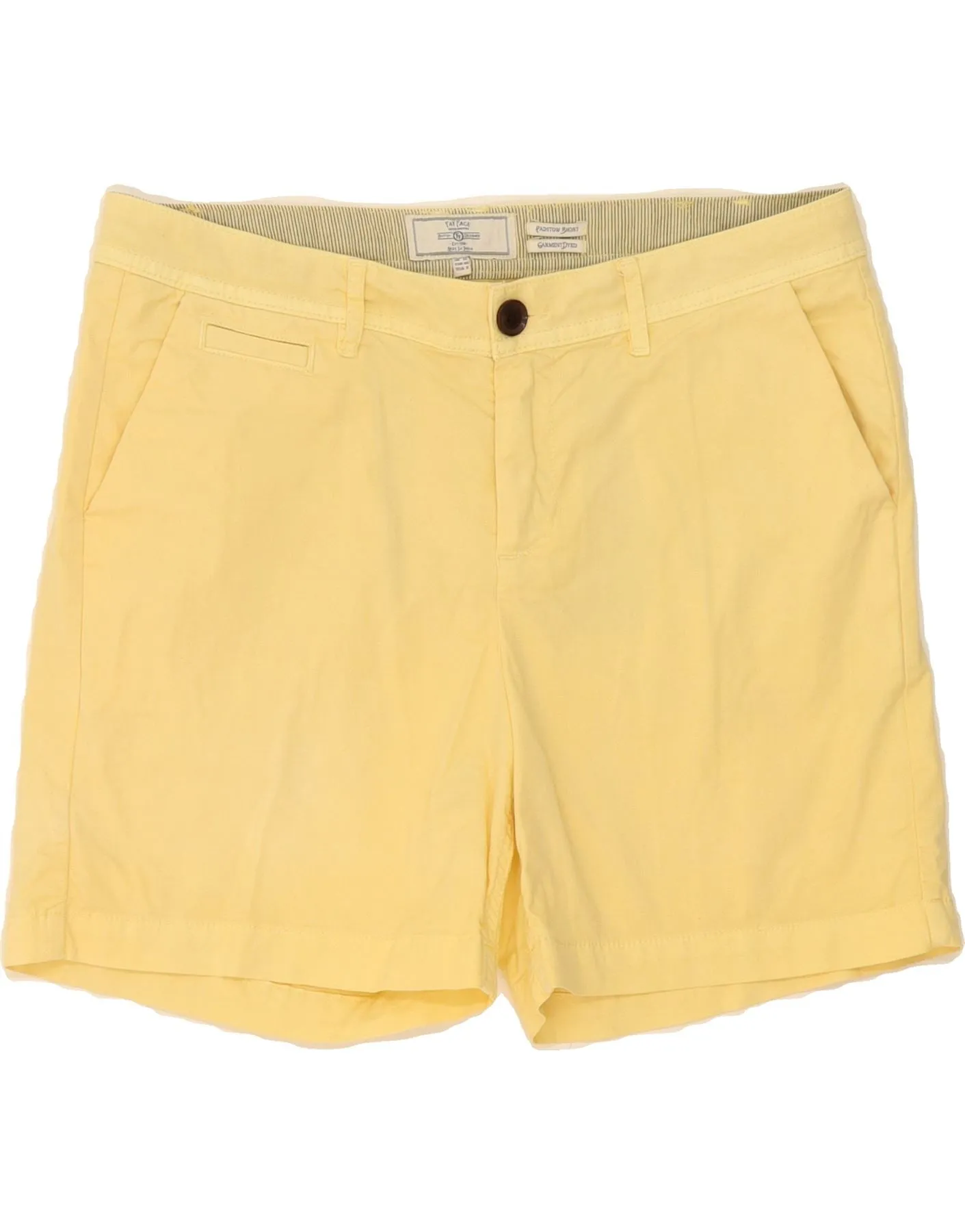 FAT FACE Womens Garment Dyed Chino Shorts UK 12 Medium W34  Yellow Cotton Dynamic Tension Control