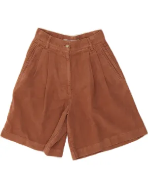 VINTAGE Womens High Waist Pegged Chino Shorts W22 2XS Brown Cotton Outdoor Apparel