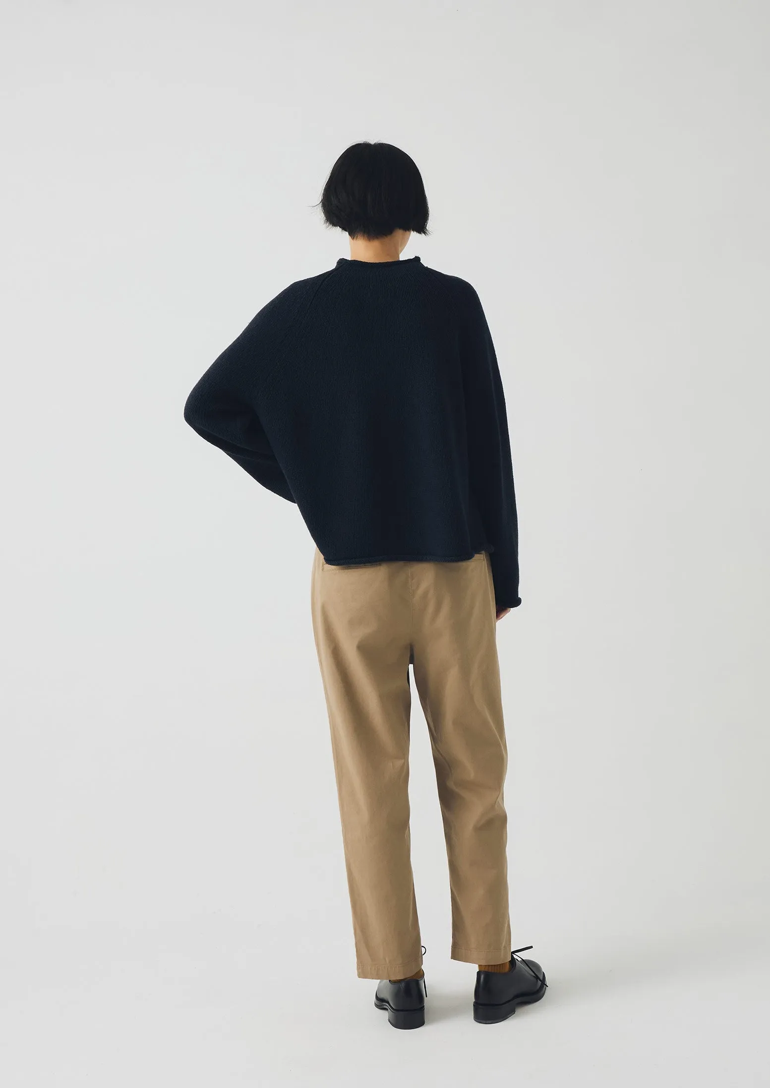 Gabi Cotton Pull On Pants | Ash Brown Low-rise style