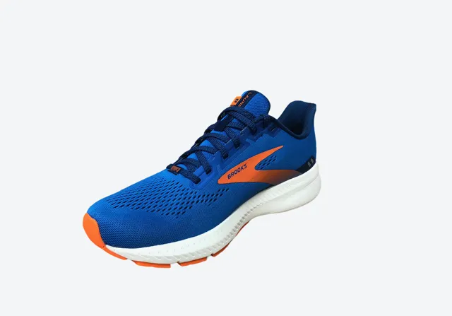 Brooks Launch 8 - Scarpa da corsa da uomo blu arancio bianco rainy day running