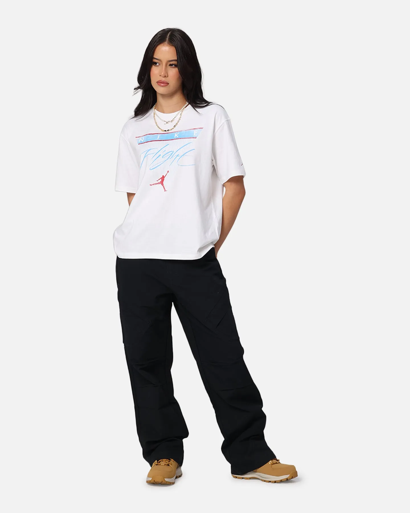 Jordan Women's Jumpman Flight Heritage Graphic T-Shirt White Light Casual Wear