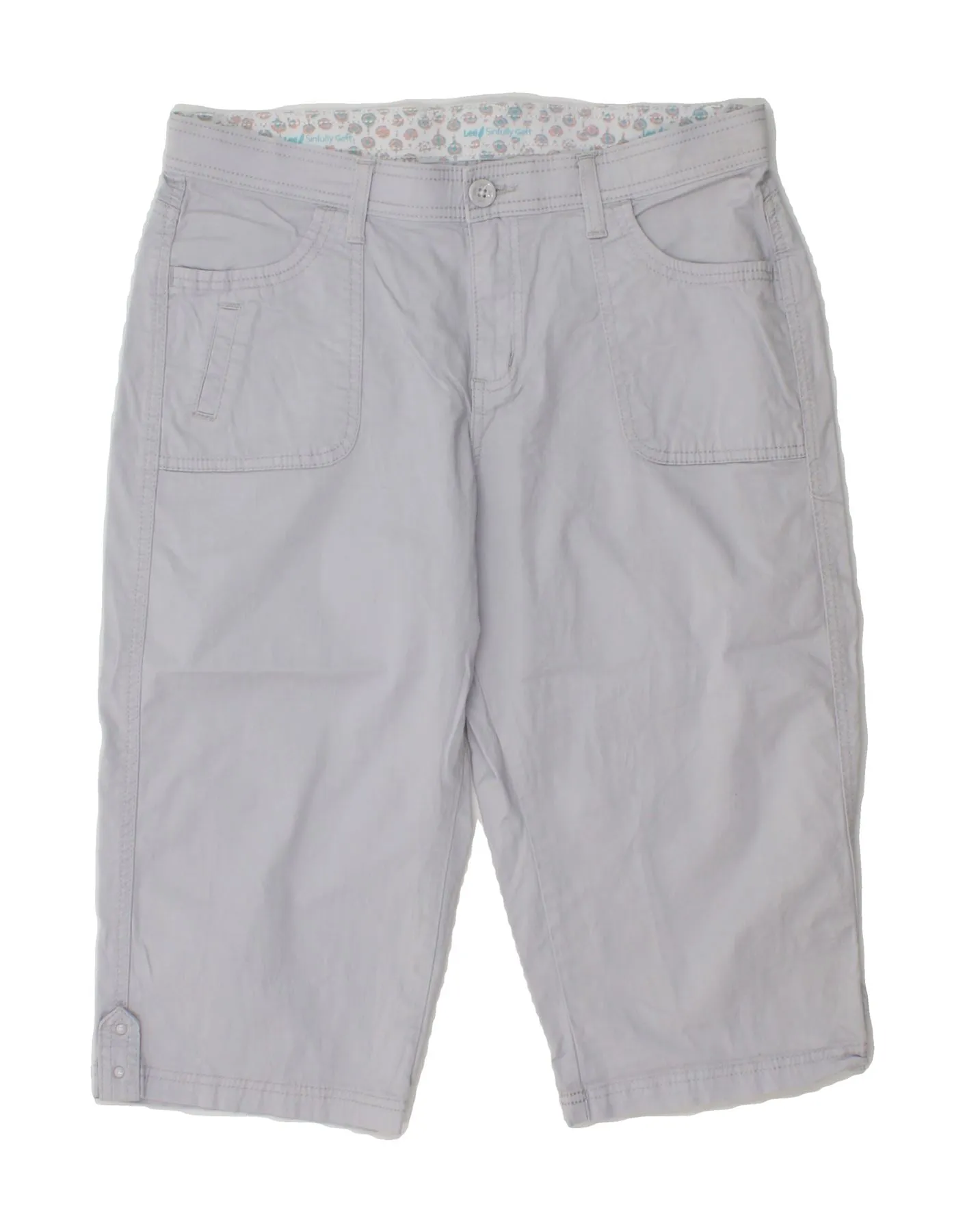 LEE Womens Casual Shorts US 12 Large W32 Grey Cotton Effortless Wear