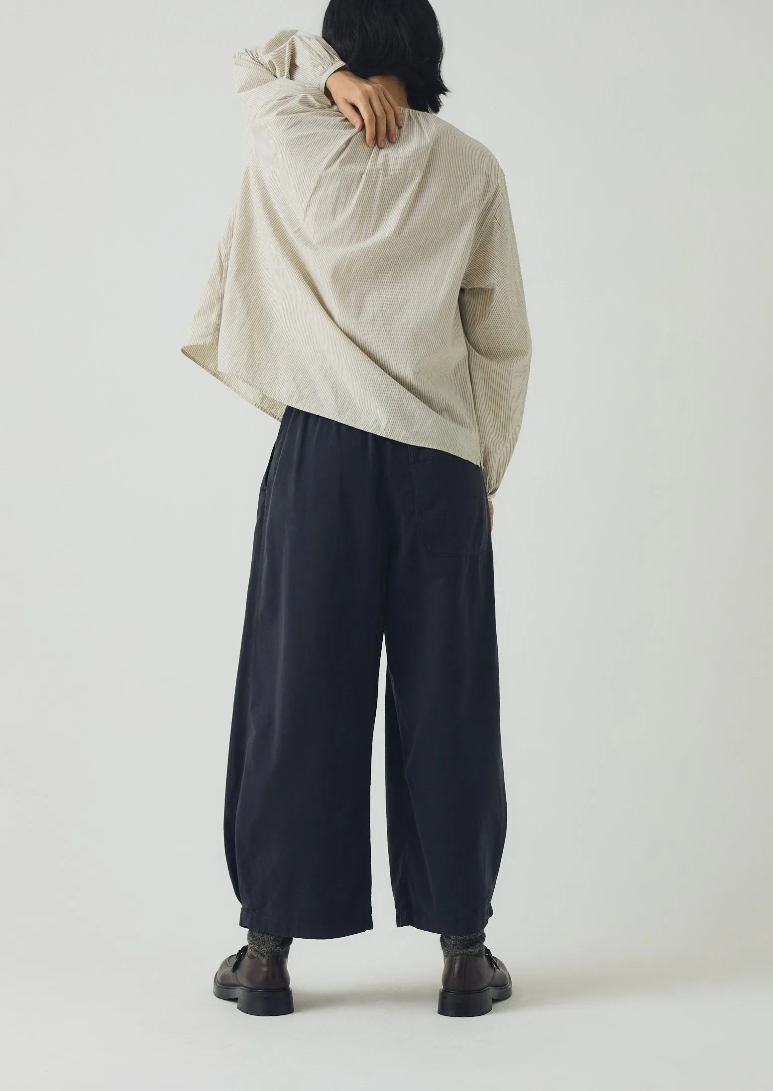 Stable Shape Cotton Wide Leg Pants | Slate