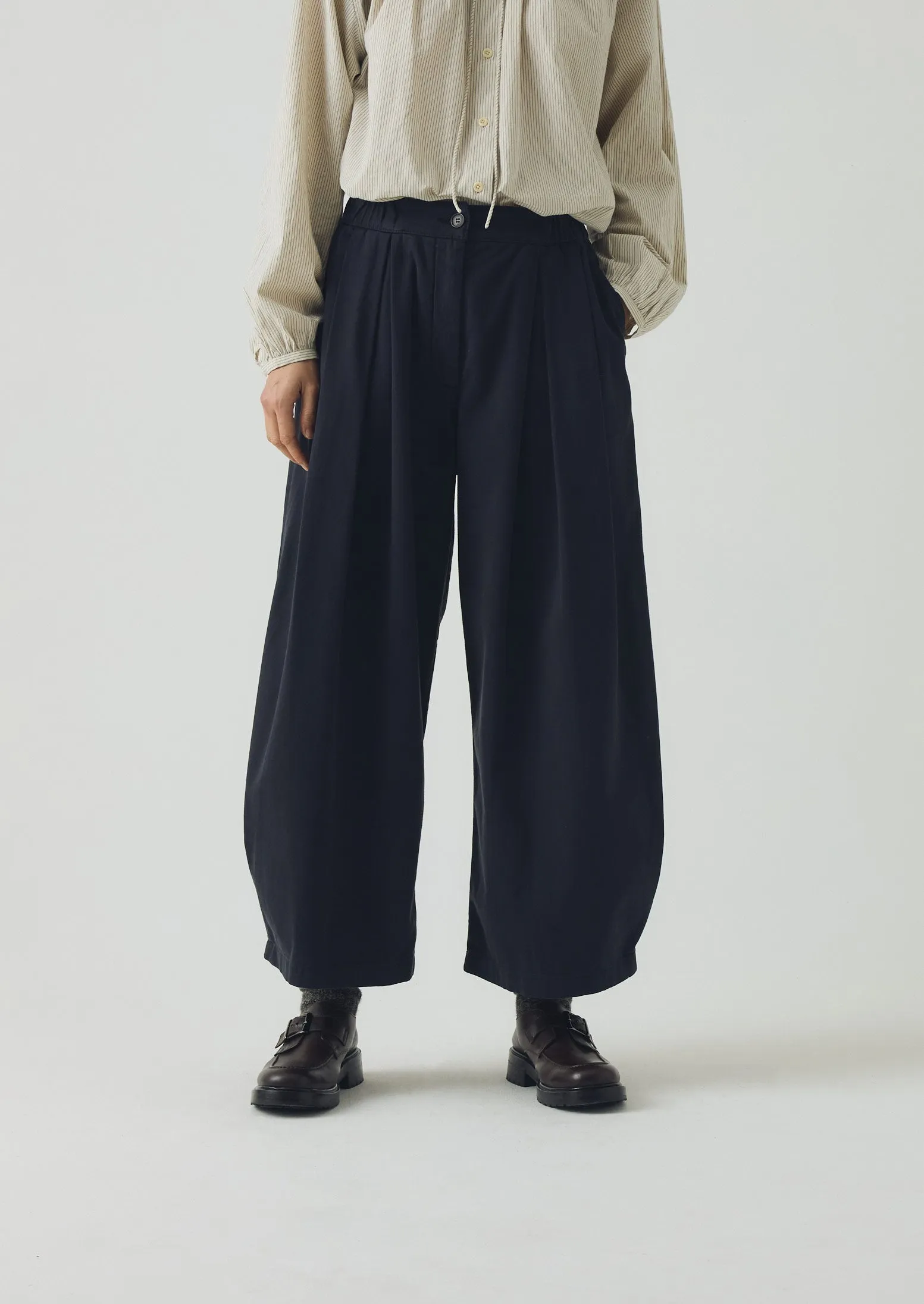 TailoredSilhouette No Fuss Cotton Wide Leg Pants | Slate